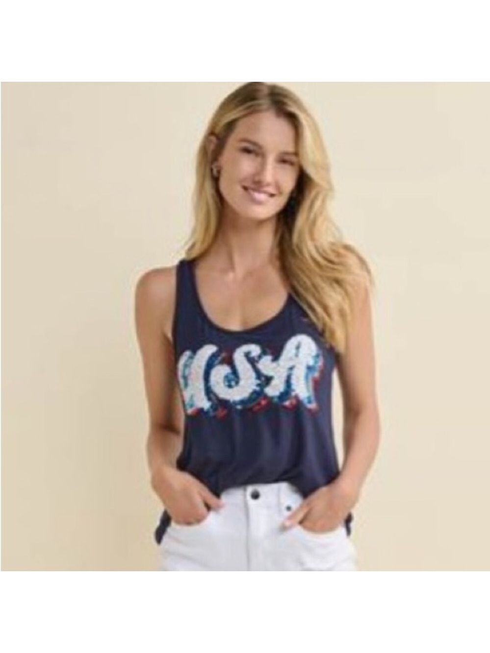 🎩🗝️ NWT $29 USA T-back Tank by Miss Chevious